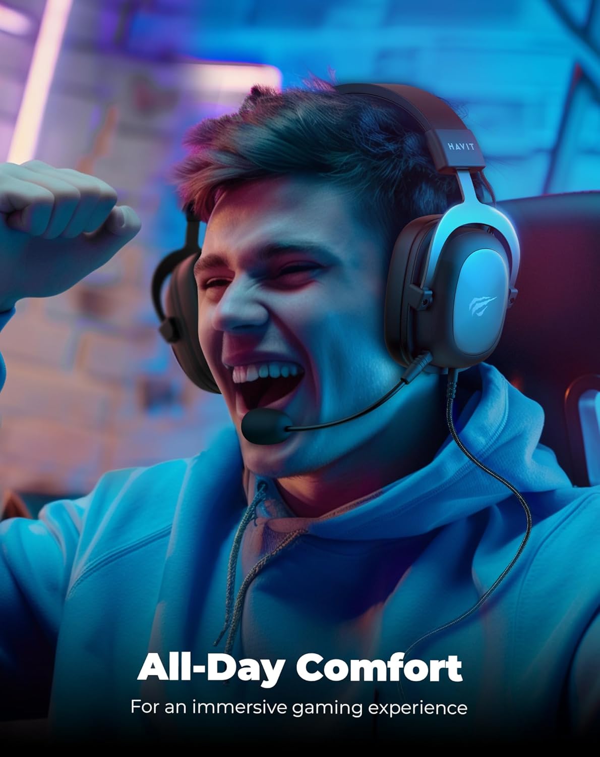 Headphone Fone de Ouvido Havit HV-H2002d, Gamer, com Microfone, Falante 53mm, Plug 3.5mm: compatível com XBOX ONE e PS4, HAVIT, HV-H2002d e Outros - Imagem 2
