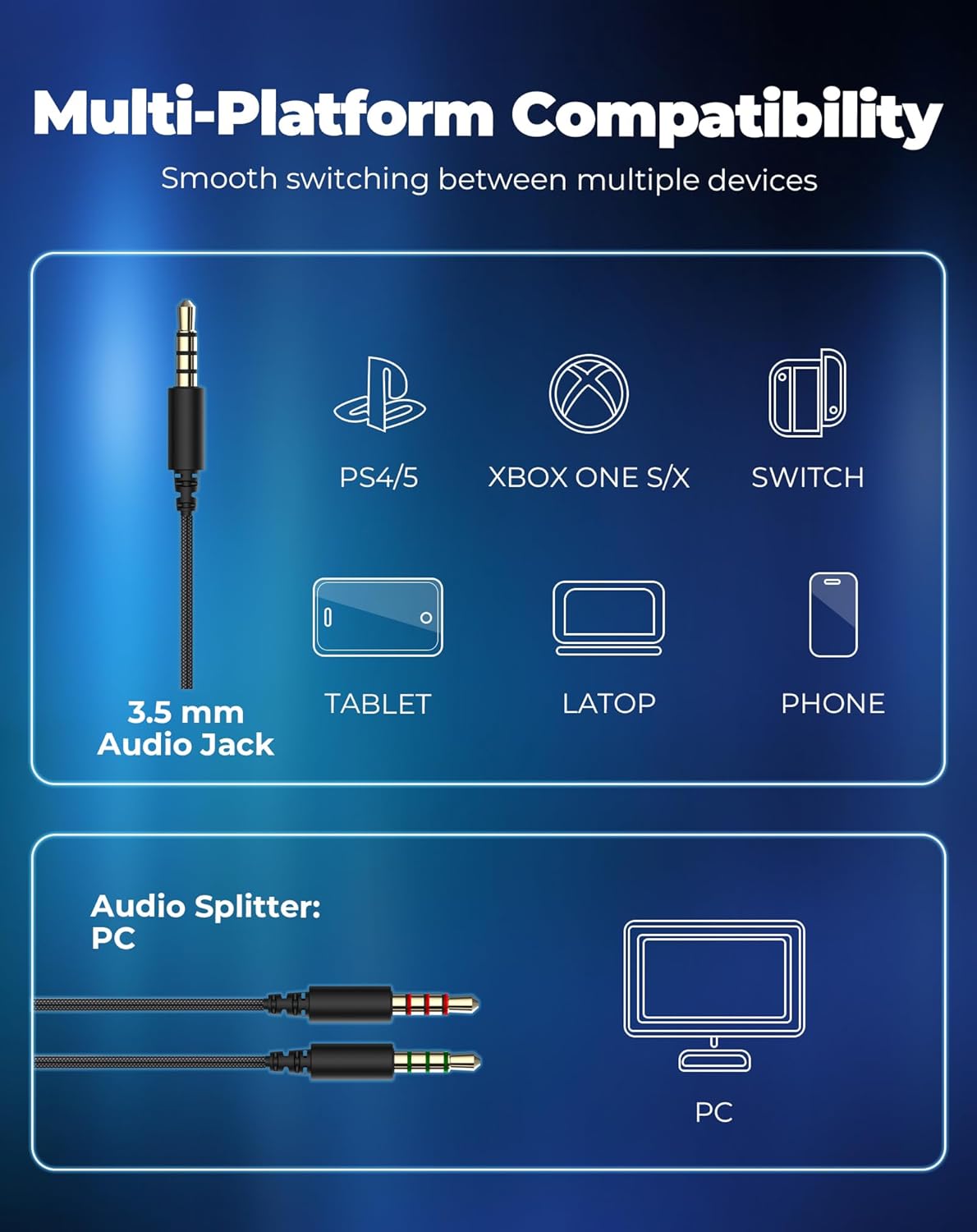 Headphone Fone de Ouvido Havit HV-H2002d, Gamer, com Microfone, Falante 53mm, Plug 3.5mm: compatível com XBOX ONE e PS4, HAVIT, HV-H2002d e Outros - Imagem 4