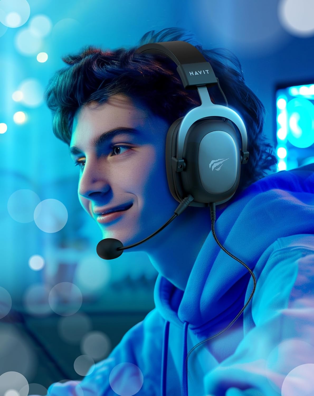Headphone Fone de Ouvido Havit HV-H2002d, Gamer, com Microfone, Falante 53mm, Plug 3.5mm: compatível com XBOX ONE e PS4, HAVIT, HV-H2002d e Outros - Imagem 3