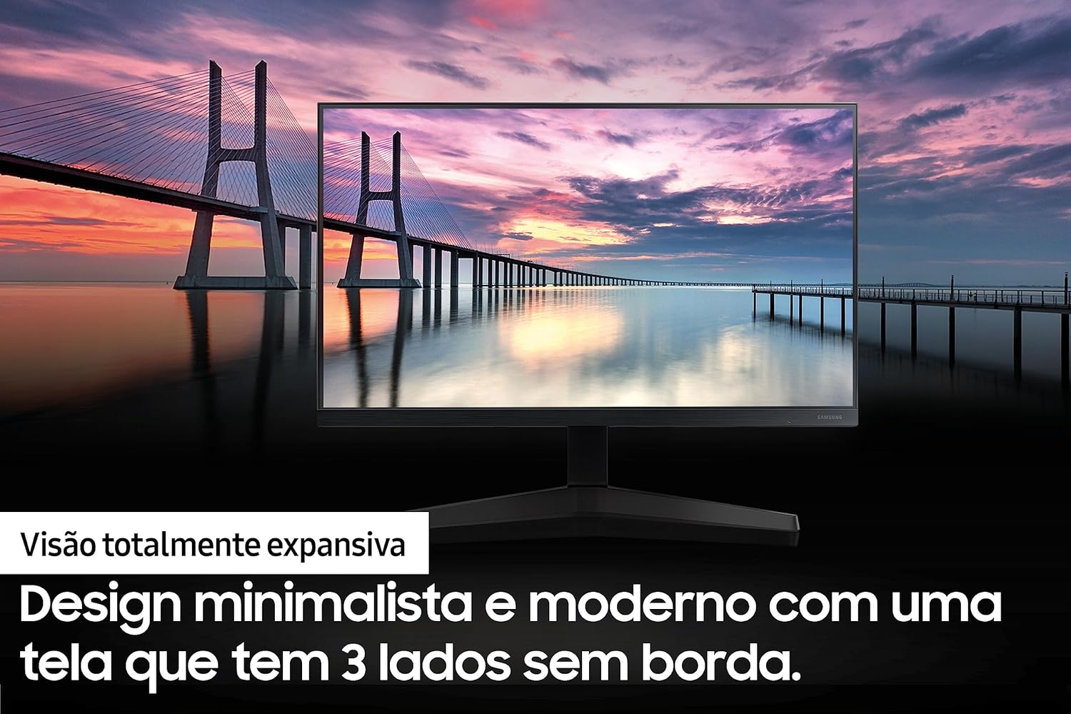 Samsung T350 - Monitor Gamer, 24", FHD, 75Hz, HDMI, VGA, Freesync, Preto - Imagem 5