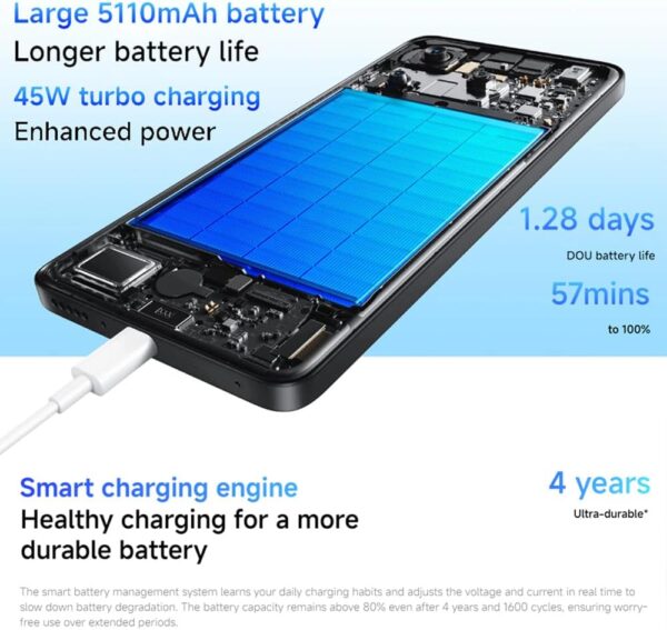 Smartphone Xiaomi Redmi Note 14 Midnight Black 8GB RAM 256GB ROM - Imagem 3